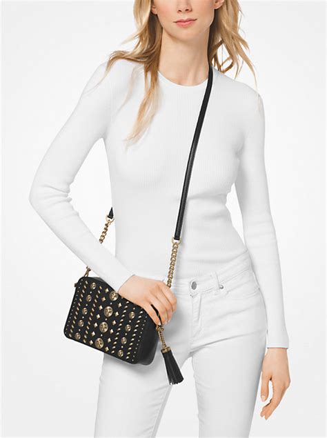 michael kors ginny embellished|Ginny Medium Embellished Leather Crossbody .